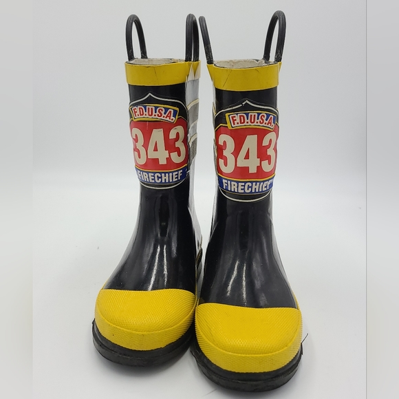 Western Chief Black and Yellow Kids Boots - Picture 3 of 6
